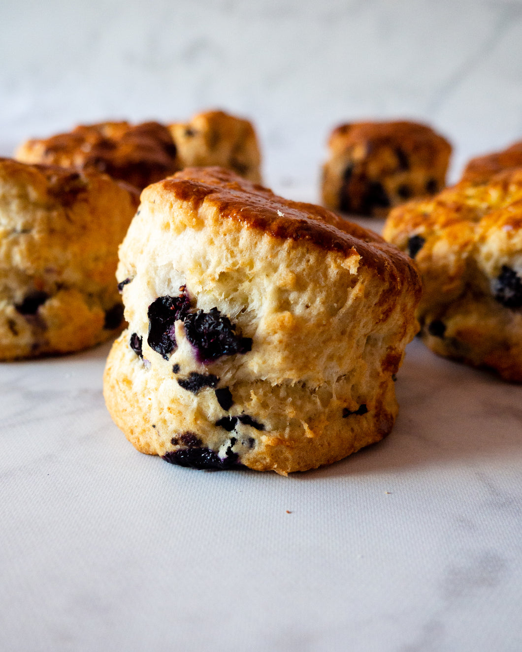 Blueberry Scones with Lemon Curd & Cream ❄️