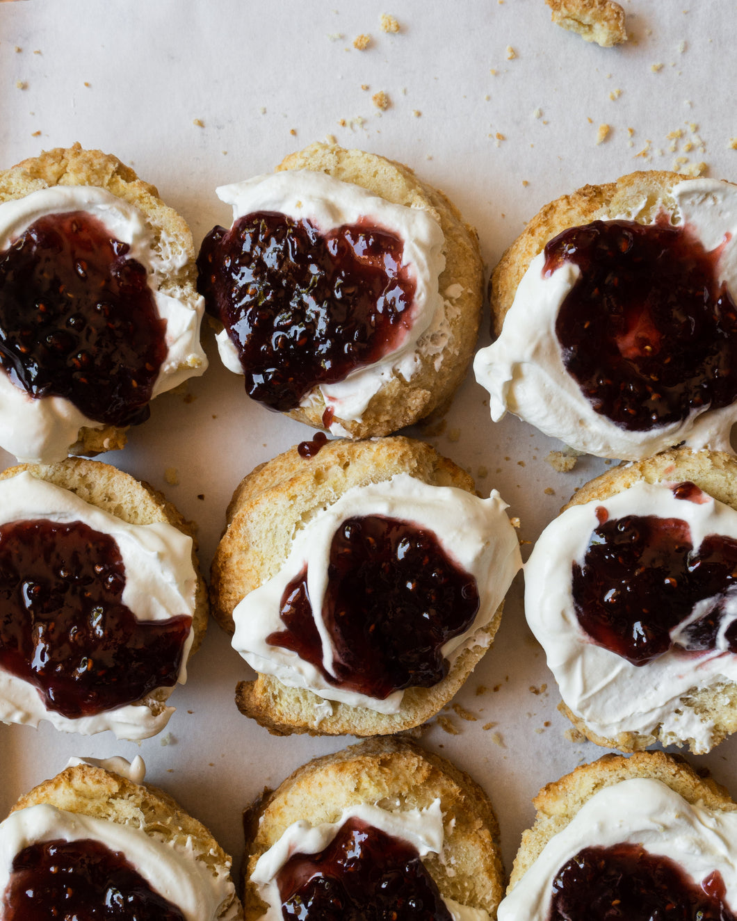 Plain Scones with Raspberry Jam & Cream ❄️